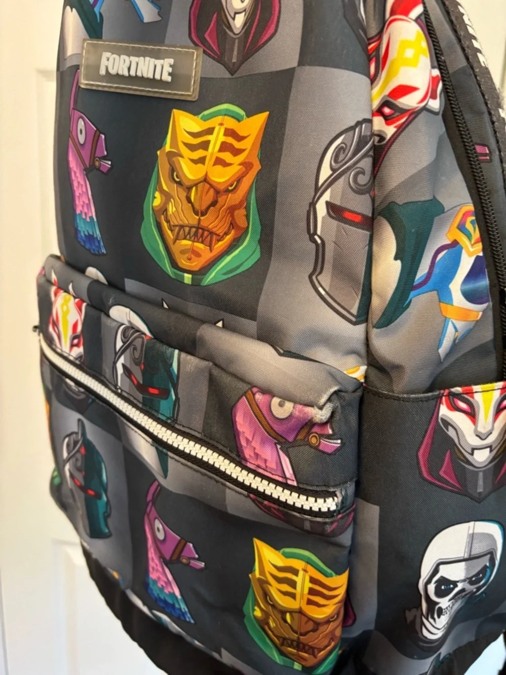 Fortnite Multiplier Backpack Gray Gamer School Backpack Book Bag Great Condition
